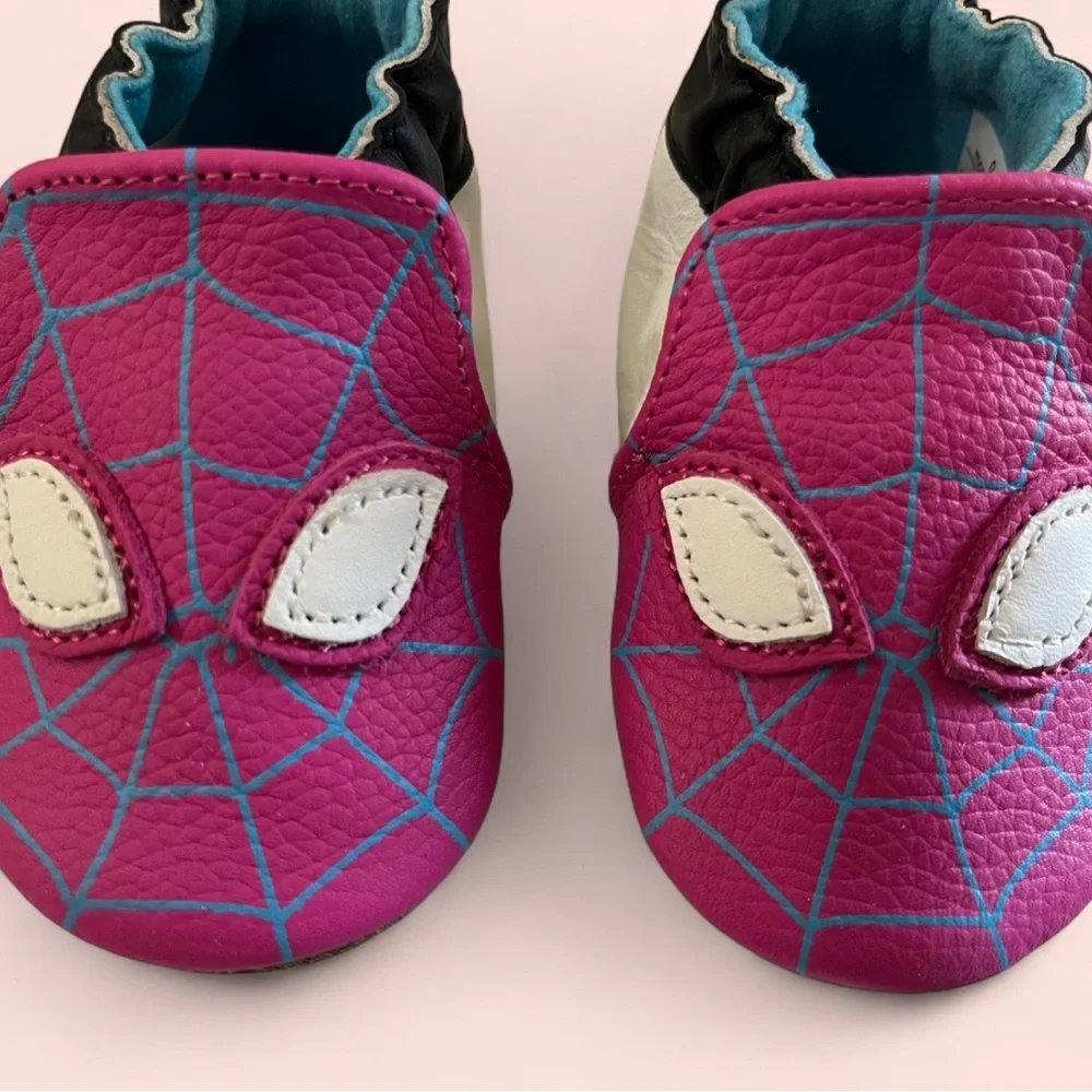 Robeez Marvel Spider-Man Soft Soles Baby Shoes - Pink Ghost-Spider (0-6 Months)